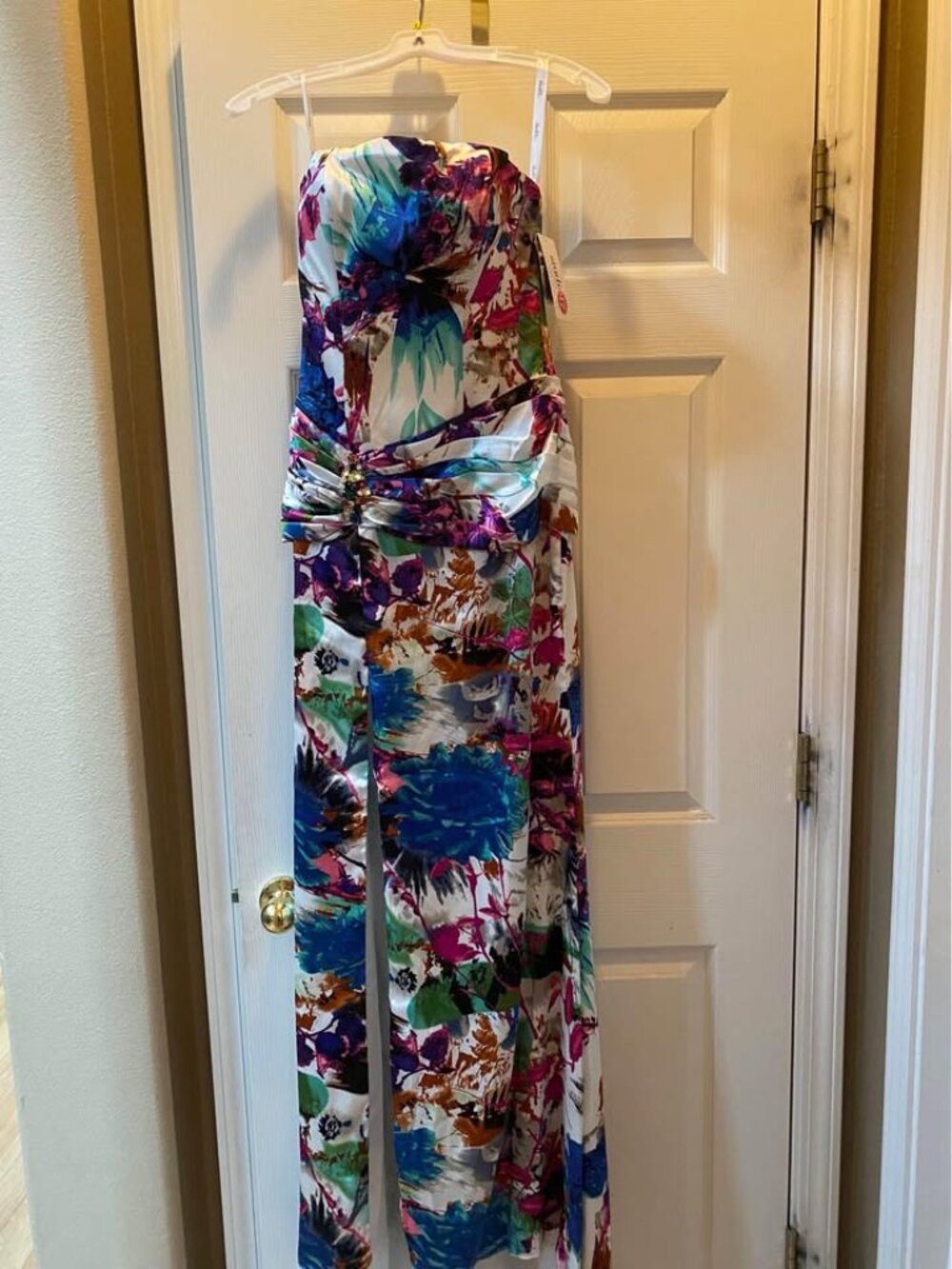 Elegant Floral Strapless Floor Length Ball Gown